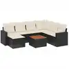 Image de vidaXL Ensemble de jardin canapé 8 pièces avec coussins noir poly rotin