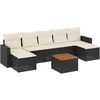 Image de vidaXL Ensemble de jardin canapé 8 pièces avec coussins noir poly rotin