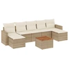 Image de vidaXL Ensemble de jardin canapé 8 pièces avec coussins Beige Poly Rattan