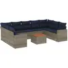 Image de vidaXL Ensemble de salon de jardin 10 pièces avec coussins Gris Poly Rattan