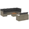 Image de vidaXL Ensemble de salon de jardin 10 pièces avec coussins Gris Poly Rattan