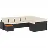 Image de vidaXL Ensemble de 10 canapés de jardin avec coussins noir poly rotin