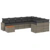 Image de vidaXL Ensemble de salon de jardin 10 pièces avec coussins Gris Poly Rattan