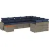 Image de vidaXL Ensemble de salon de jardin 10 pièces avec coussins Gris Poly Rattan