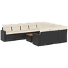 Image de vidaXL Ensemble de salon de jardin 11 pièces avec coussins noir poly rotin