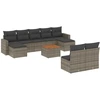 Image de vidaXL Ensemble de salon de jardin 10 pièces avec coussins Gris Poly Rattan