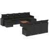 Image de vidaXL Ensemble de salon de jardin 11 pièces avec coussins noir poly rotin
