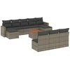 Image de vidaXL Ensemble de salon de jardin 11 pièces avec coussins Gris Poly rotin