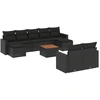 Image de vidaXL Ensemble de 10 canapés de jardin avec coussins noir poly rotin