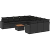 Image de vidaXL Ensemble de 12 canapés de jardin avec coussins noir poly rotin
