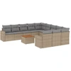 Image de vidaXL Ensemble de 12 canapés de jardin avec coussins Beige Poly Rattan