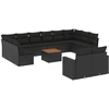 Image de vidaXL Ensemble de 13 canapés de jardin avec coussins noir poly rotin