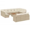 Image de vidaXL Ensemble de salon de jardin 14 pièces avec coussins Beige Poly Rattan