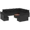 Image de vidaXL Ensemble de 13 canapés de jardin avec coussins noir poly rotin