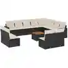 Image de vidaXL Ensemble de 13 canapés de jardin avec coussins noir poly rotin