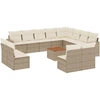 Image de vidaXL Ensemble de 13 canapés de jardin avec coussins Beige Poly Rattan
