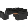 Image de vidaXL Ensemble de 12 canapés de jardin avec coussins noir poly rotin