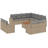 Image de vidaXL Ensemble de 12 canapés de jardin avec coussins Beige Poly Rattan