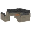 Image de vidaXL Ensemble de salon de jardin 12 pièces avec coussins Gris Poly rotin