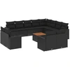 Image de vidaXL Ensemble de 13 canapés de jardin avec coussins noir poly rotin