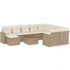 Image de vidaXL Ensemble de salon de jardin 11 pièces avec coussins Beige Poly Rattan