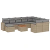 Image de vidaXL Ensemble de salon de jardin 11 pièces avec coussins Beige Poly Rattan