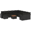 Image de vidaXL Ensemble de 12 canapés de jardin avec coussins noir poly rotin