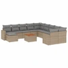 Image de vidaXL Ensemble de 12 canapés de jardin avec coussins Beige Poly Rattan