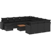 Image de vidaXL Ensemble de 13 canapés de jardin avec coussins noir poly rotin