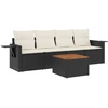 Image de vidaXL Ensemble de salon de jardin 5 pièces avec coussins noir poly rotin