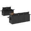 Image de vidaXL Ensemble de salon de jardin 6 pièces avec coussins noir poly rotin