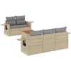 Image de vidaXL Ensemble de salon de jardin 6 pièces avec coussins Beige Poly Rattan