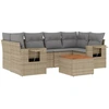 Image de vidaXL Ensemble de salon de jardin 7 pièces avec coussins Beige Poly Rattan
