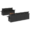 Image de vidaXL Ensemble de jardin canapé 8 pièces avec coussins noir poly rotin
