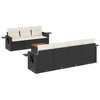 Image de vidaXL Ensemble de jardin canapé 8 pièces avec coussins noir poly rotin