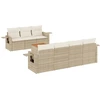 Image de vidaXL Ensemble de jardin canapé 8 pièces avec coussins Beige Poly Rattan