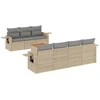 Image de vidaXL Ensemble de jardin canapé 8 pièces avec coussins Beige Poly Rattan
