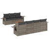 Image de vidaXL Ensemble de jardin canapé 8 pièces avec coussins Gris Poly rotin