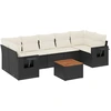 Image de vidaXL Ensemble de jardin canapé 8 pièces avec coussins noir poly rotin