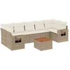 Image de vidaXL Ensemble de jardin canapé 8 pièces avec coussins Beige Poly Rattan