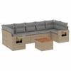 Image de vidaXL Ensemble de jardin canapé 8 pièces avec coussins Beige Poly Rattan