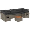 Image de vidaXL Ensemble de jardin canapé 8 pièces avec coussins Gris Poly rotin