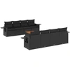 Image de vidaXL Ensemble de salon de jardin 9 pièces avec coussins noir poly rotin