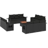 Image de vidaXL Ensemble de 13 canapés de jardin avec coussins noir poly rotin