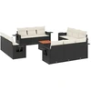 Image de vidaXL Ensemble de 13 canapés de jardin avec coussins noir poly rotin