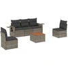 Image de vidaXL Ensemble de salon de jardin 6 pièces avec coussins Gris Poly rotin
