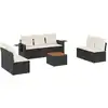 Image de vidaXL Ensemble de jardin canapé 8 pièces avec coussins noir poly rotin
