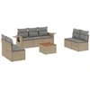 Image de vidaXL Ensemble de jardin canapé 8 pièces avec coussins Beige Poly Rattan