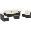 Image de vidaXL Ensemble de salon de jardin 9 pièces avec coussins noir poly rotin