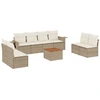 Image de vidaXL Ensemble de salon de jardin 9 pièces avec coussins beige Poly rotin